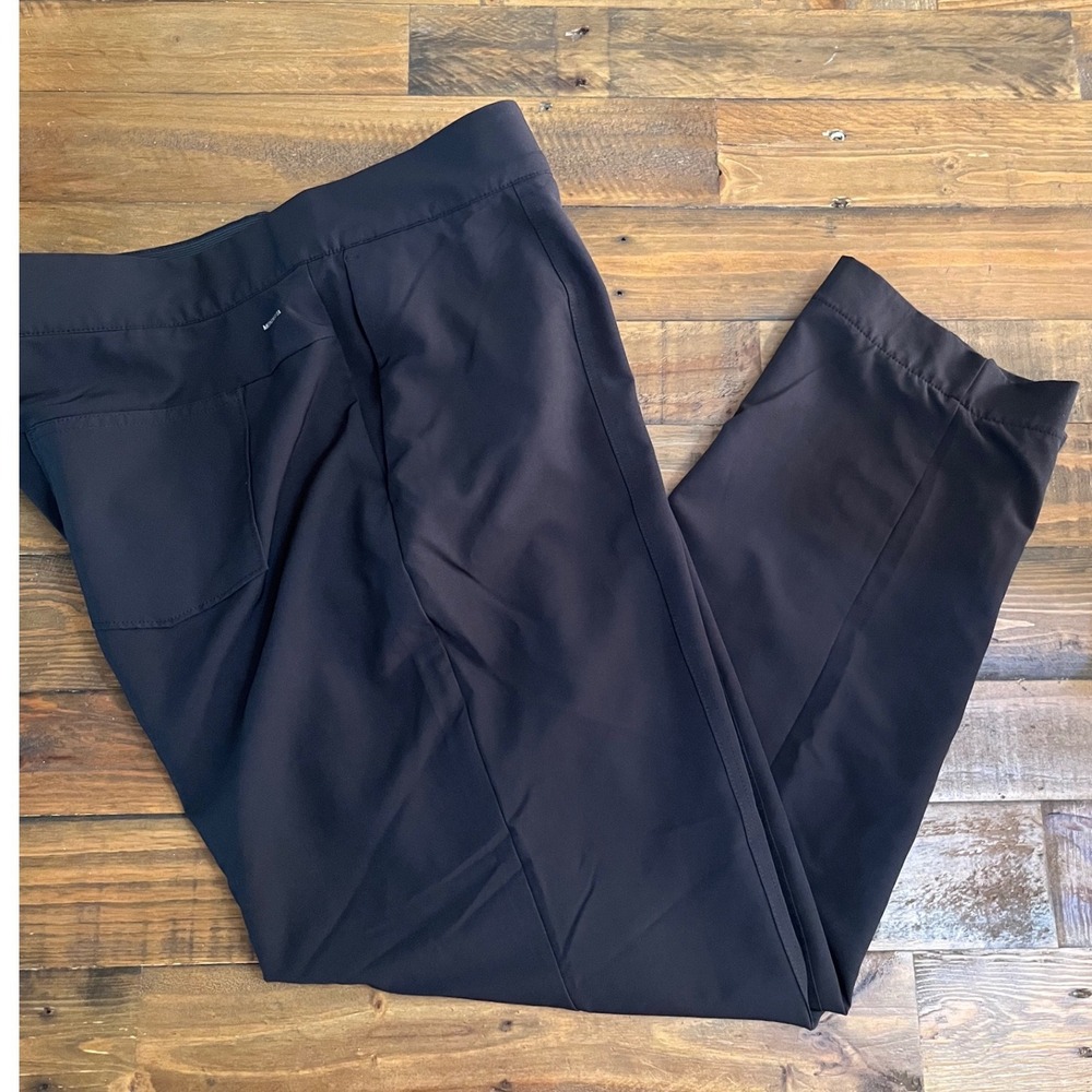MONDETTA Performance Pants Athleisure Women 12 Black Travel Stretch Minimalist